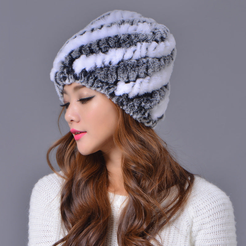 Celeste Rabbit Fur Beanie