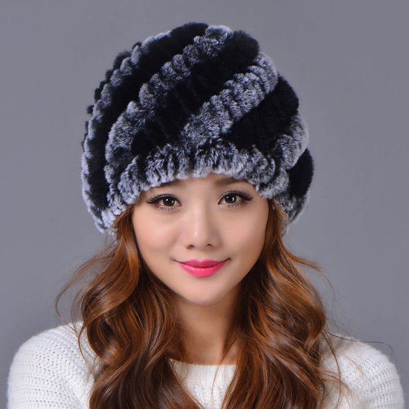 Celeste Rabbit Fur Beanie