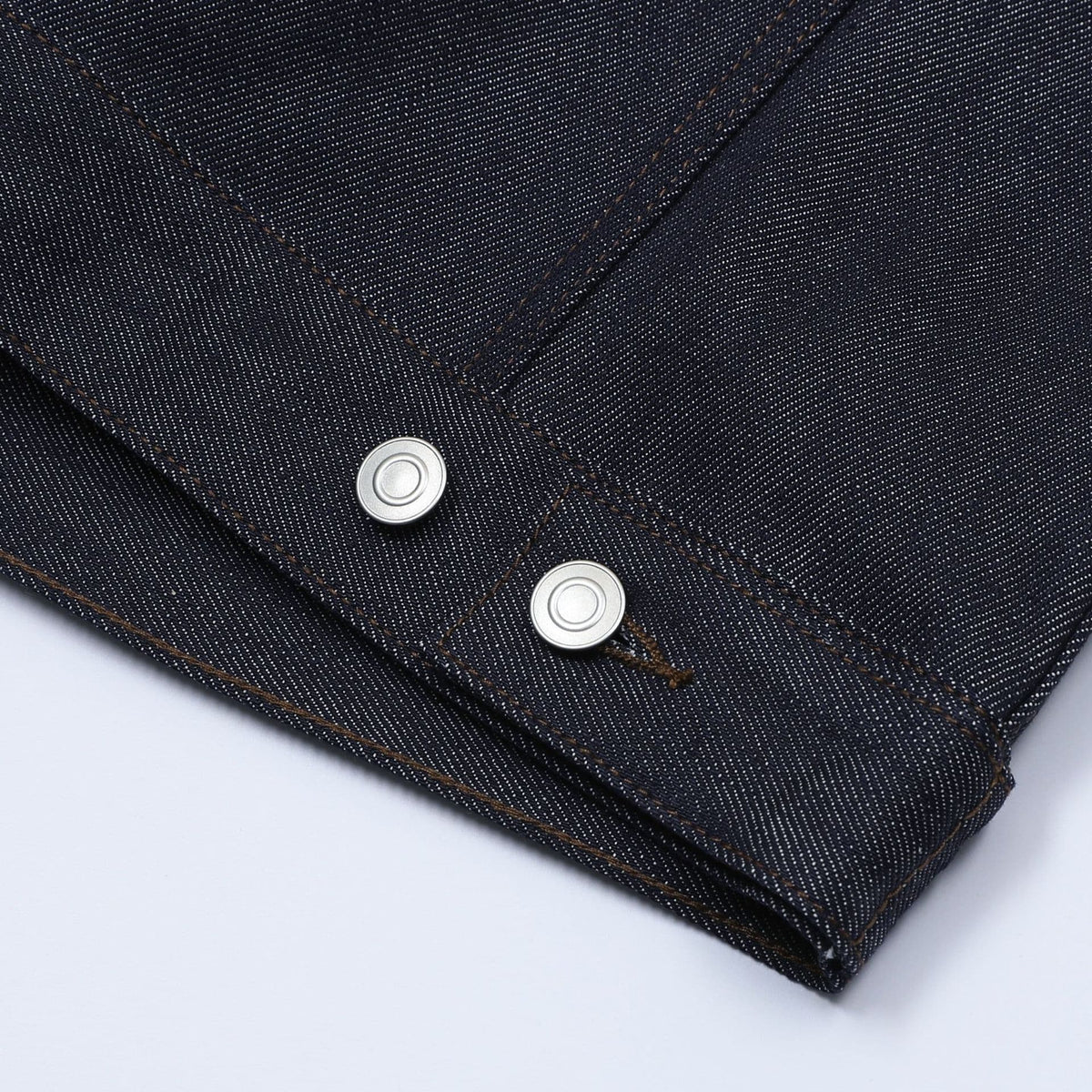 Diamante Leather-Yoke Denim Jacket