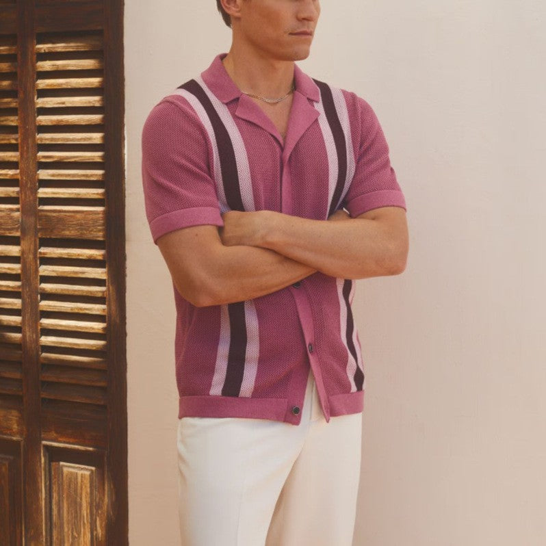 Havanna Stripe Knit Polo