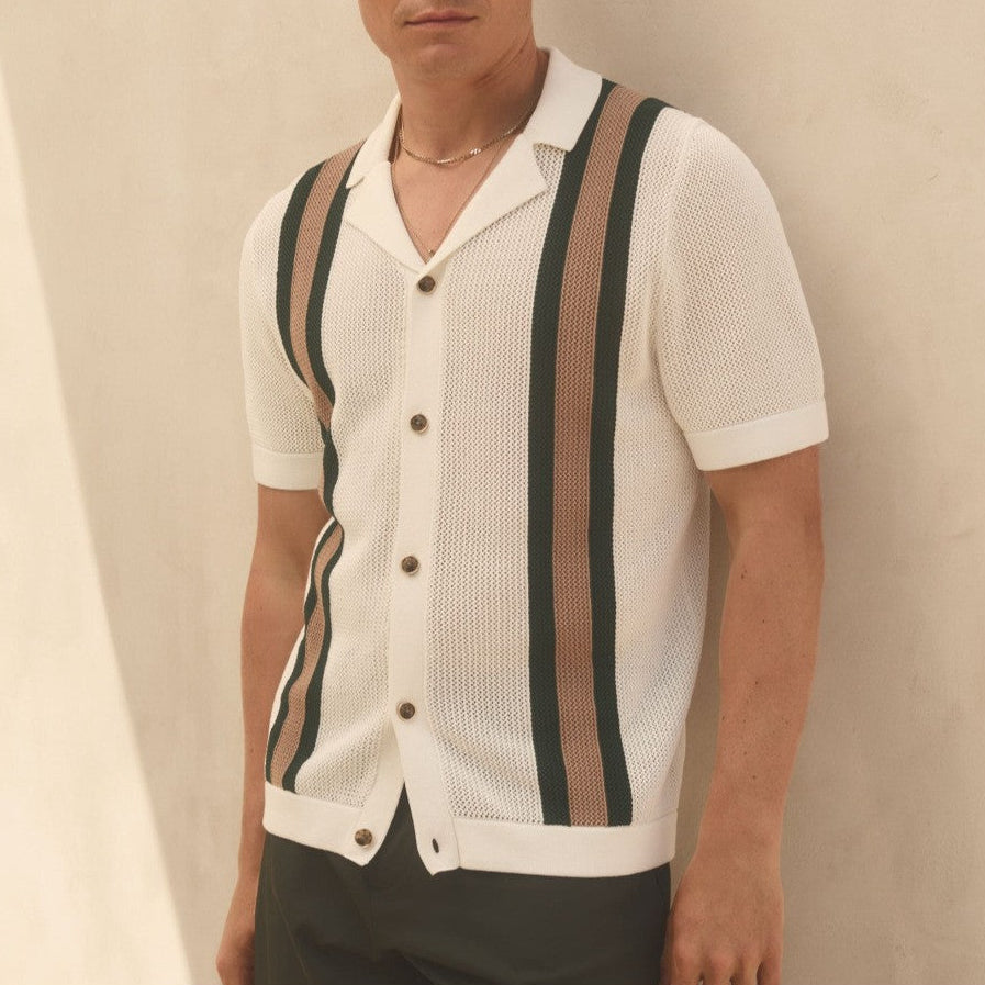 Havanna Stripe Knit Polo