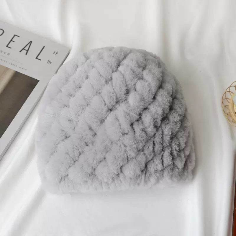 Celeste Rabbit Fur Beanie